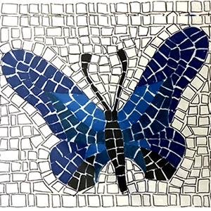 kit mosaico bambini farfalla blu